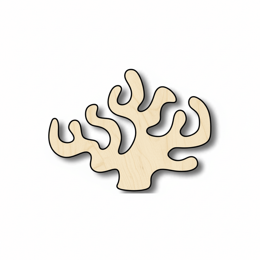 Wood Coral Shape – Smooth Sanded Wood Craft Shapes for Ocean Nursery Decor Blank Door Hanger Wooden Cutout Cut Outs - Unfinished - NameSigns.com