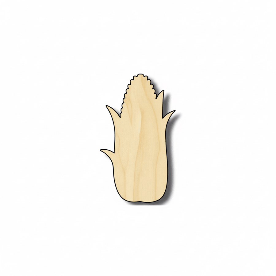 Wood Corn Shape – Baltic Birch Plywood Fall Craft Supplies Blank Door Hanger Wooden Cutout Cut Outs - Unfinished - NameSigns.com