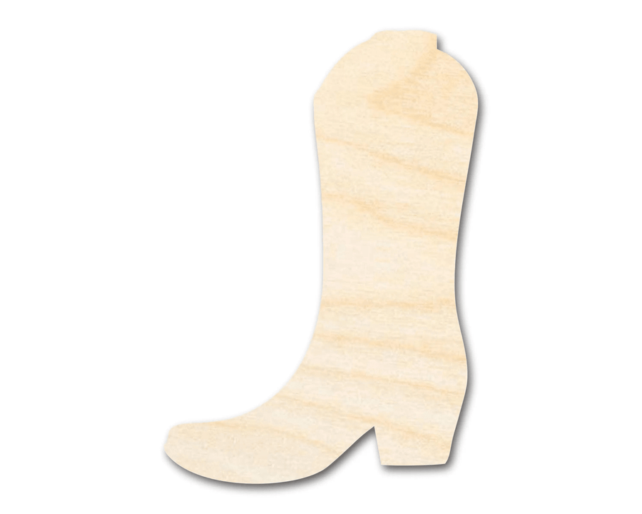 Wood Cowboy Boot – Wood Cutout with Protective Backing | DIY Craft Shape Blank Door Hanger Wooden Cutout Cut Outs - Unfinished - NameSigns.com