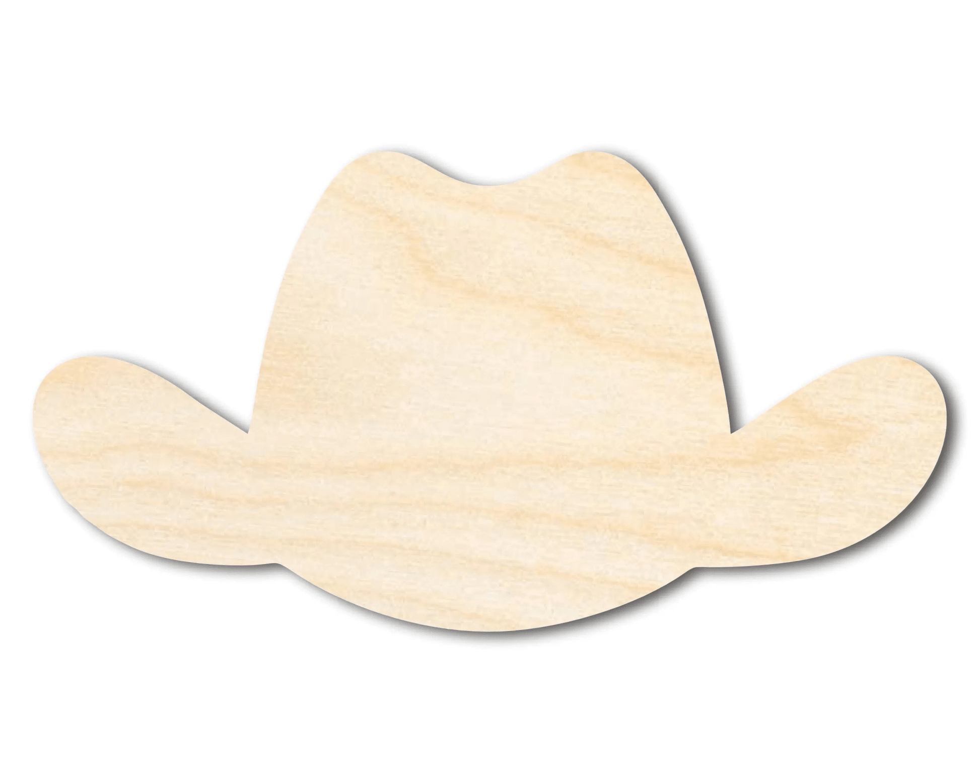 Wood Cowboy Hat - Laser Cut Wood Craft Cutout for DIY Projects Blank Door Hanger Wooden Cutout Cut Outs - Unfinished - NameSigns.com