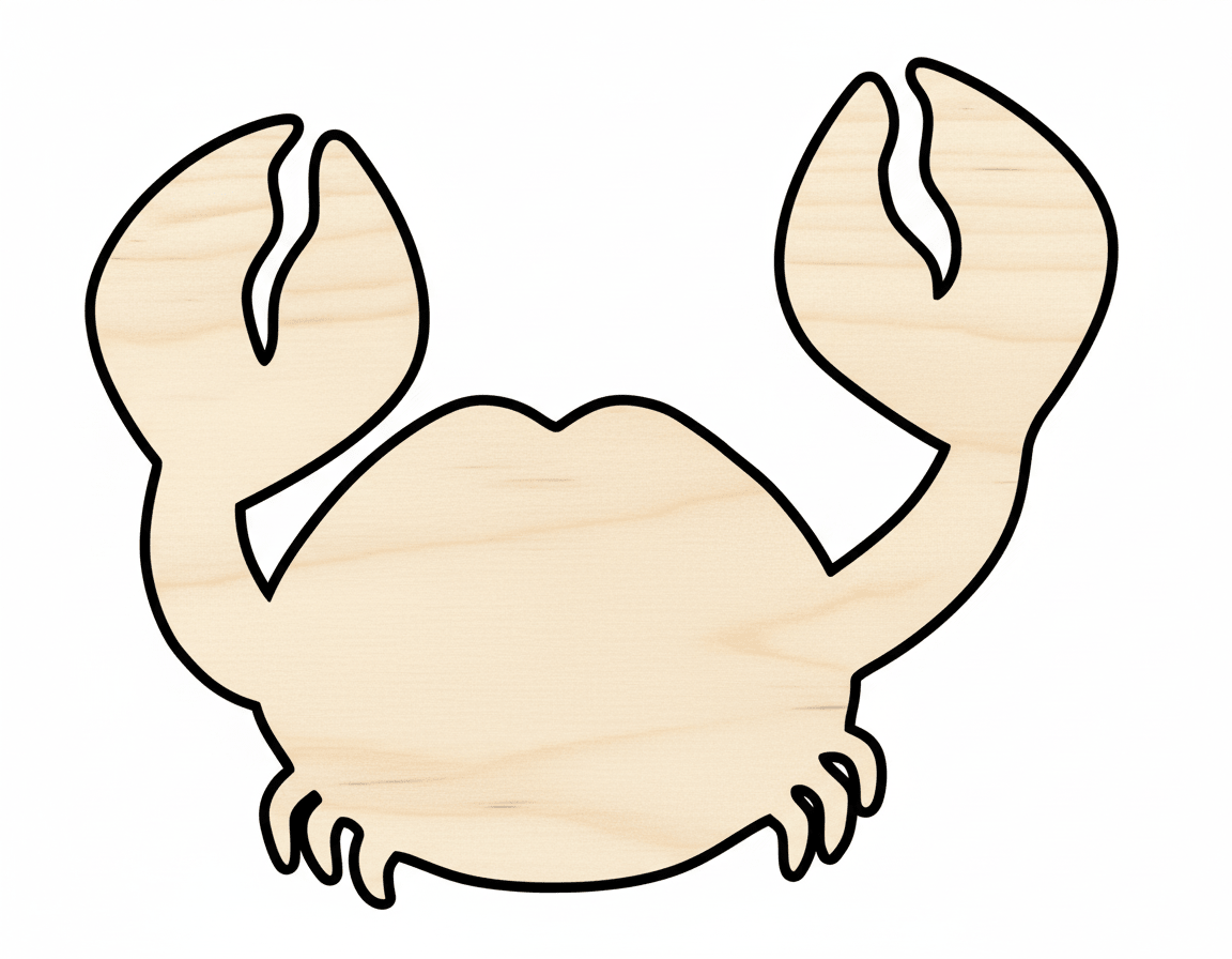 Wood Crab | Baltic Birch Cutout – Paintable Wood Shape for DIY Crafts Blank Door Hanger Wooden Cutout Cut Outs - Unfinished - NameSigns.com