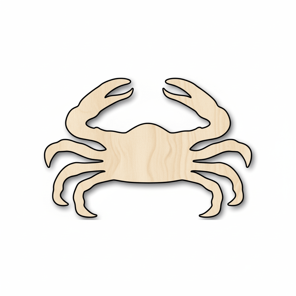 Wood Crab - Baltic Birch Plywood Laser Cut Wood Crab Shape Decor Blank Door Hanger Wooden Cutout Cut Outs - Unfinished - NameSigns.com
