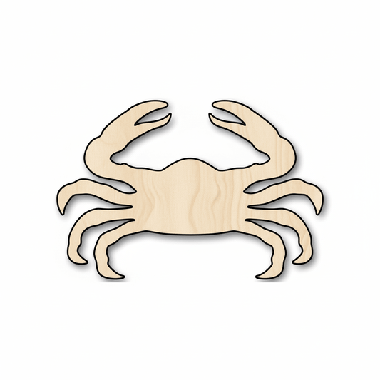 Wood Crab - Baltic Birch Plywood Laser Cut Wood Crab Shape Decor Blank Door Hanger Wooden Cutout Cut Outs - Unfinished - NameSigns.com
