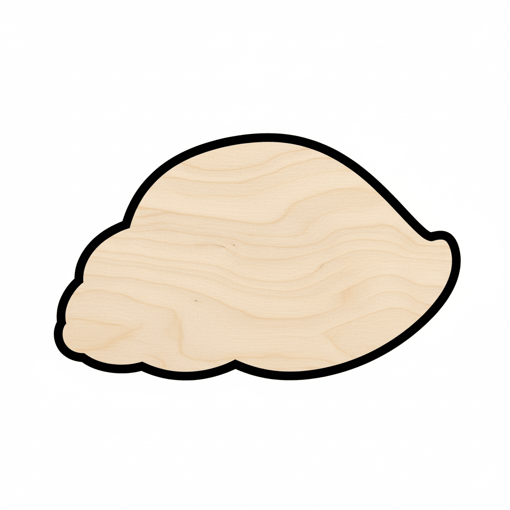 Wood Crab Shell | Baltic Birch Plywood Craft Shape - DIY Wooden Nursery Art Blank Door Hanger Wooden Cutout Cut Outs - Unfinished - NameSigns.com