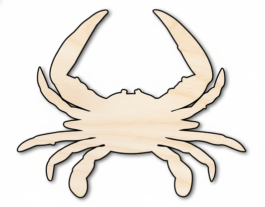 Wood Crab Silhouette – Baltic Birch Plywood DIY Wood Craft Shapes 46" Blank Door Hanger Wooden Cutout Cut Outs - Unfinished - NameSigns.com