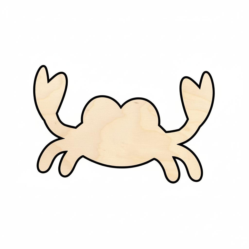 Wood Crab – Simple Crab Design | DIY Wood Projects & Craft Shapes Blank Door Hanger Wooden Cutout Cut Outs - Unfinished - NameSigns.com