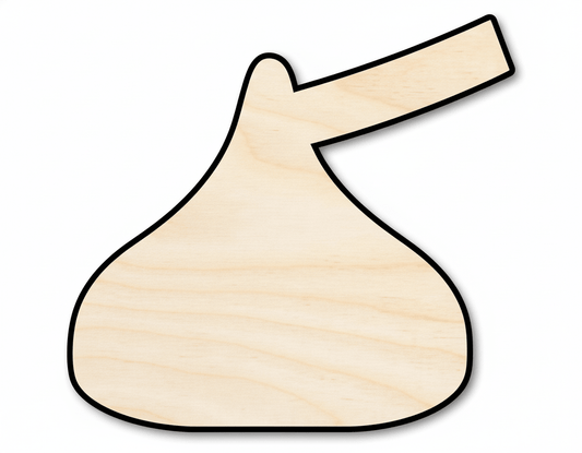 Wood Craft - Candy Kiss Shape | Baltic Birch Plywood Cutout Blank Door Hanger Wooden Cutout Cut Outs - Unfinished - NameSigns.com