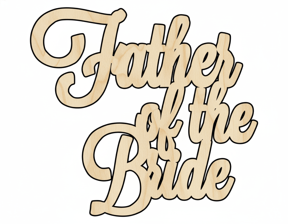 Wood Craft Cutout - Wood Shape Father of the Bride Sign Up to 46" Blank Door Hanger Wooden Cutout Cut Outs - Unfinished - NameSigns.com