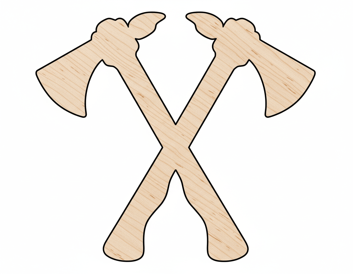 Wood Craft Cutout - Wooden Tomahawk Shape | Baltic Birch Art - NameSigns.com