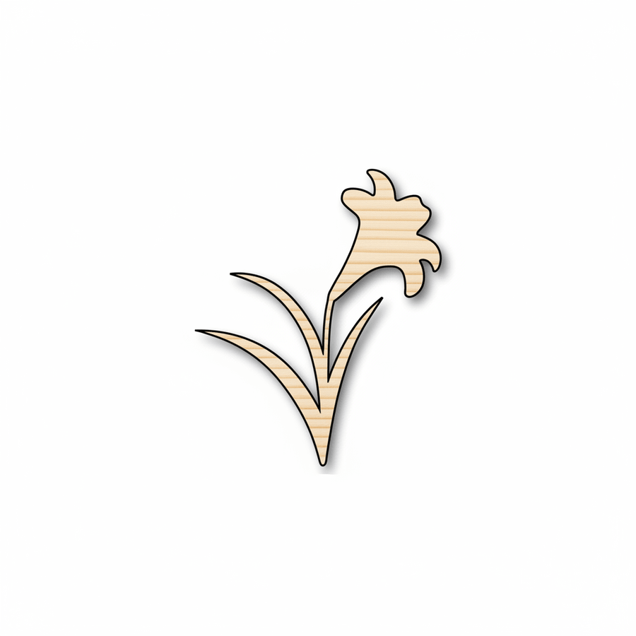 Wood Craft Easter Lily Shape – Laser Cut Birch Wood Shapes, Natural Finish Blank Door Hanger Wooden Cutout Cut Outs - Unfinished - NameSigns.com
