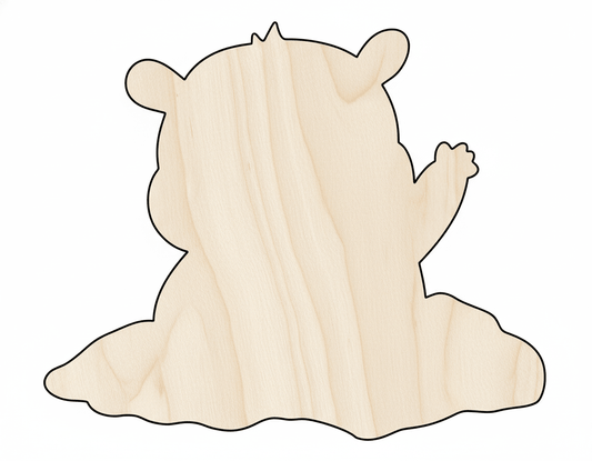 Wood Craft Groundhog Day Shape – DIY Wood Projects Up to 46" Blank Door Hanger Wooden Cutout Cut Outs - Unfinished - NameSigns.com