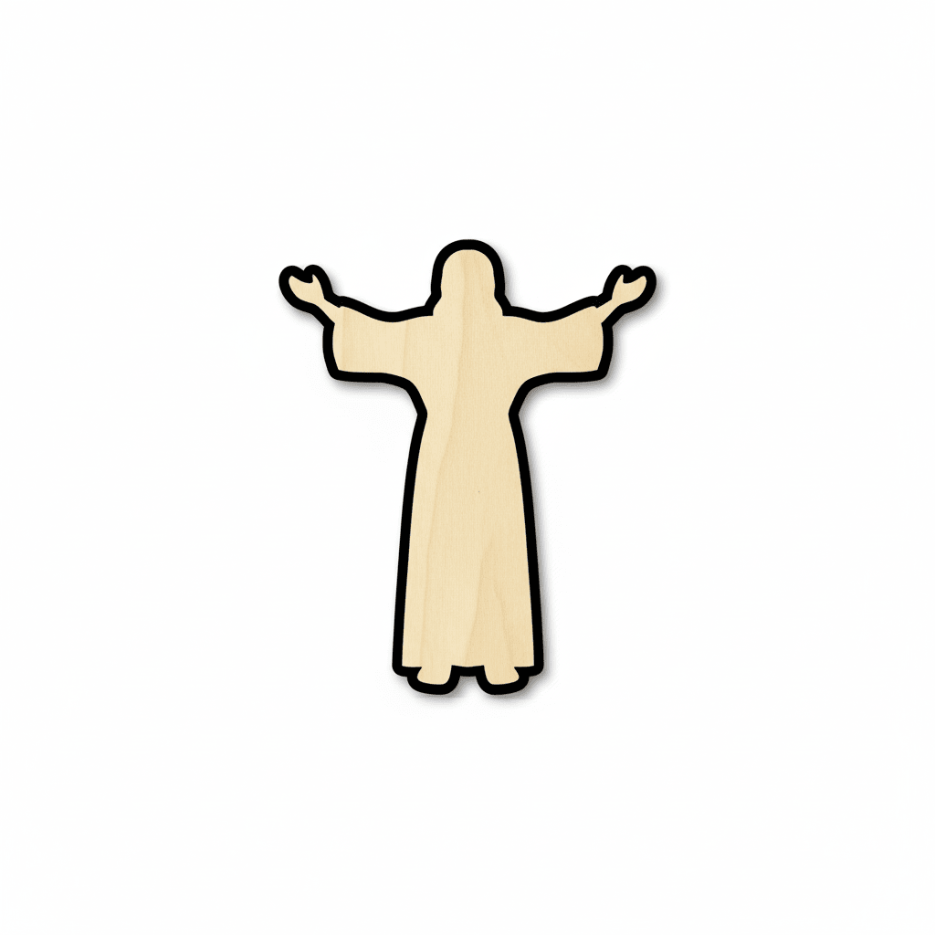 Wood Craft - Jesus Preaching Shape | Baltic Birch Plywood Cutout Blank Door Hanger Wooden Cutout Cut Outs - Unfinished - NameSigns.com