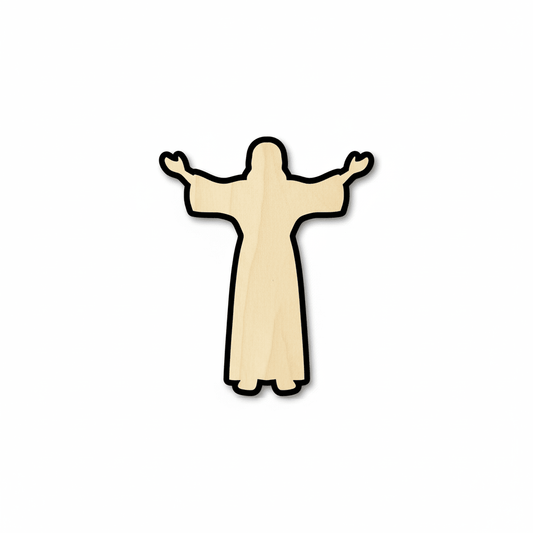 Wood Craft - Jesus Preaching Shape | Baltic Birch Plywood Cutout Blank Door Hanger Wooden Cutout Cut Outs - Unfinished - NameSigns.com
