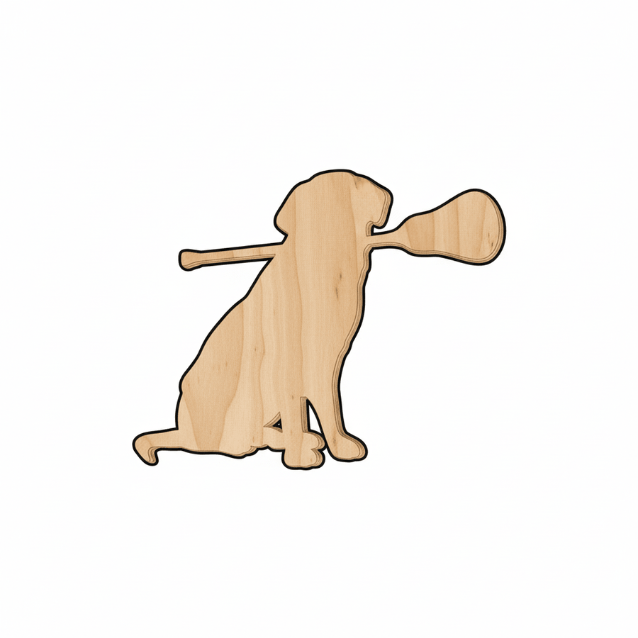 Wood Craft - Lacrosse Dog Shape Baltic Birch Plywood Cutout | DIY Projects Blank Door Hanger Wooden Cutout Cut Outs - Unfinished - NameSigns.com