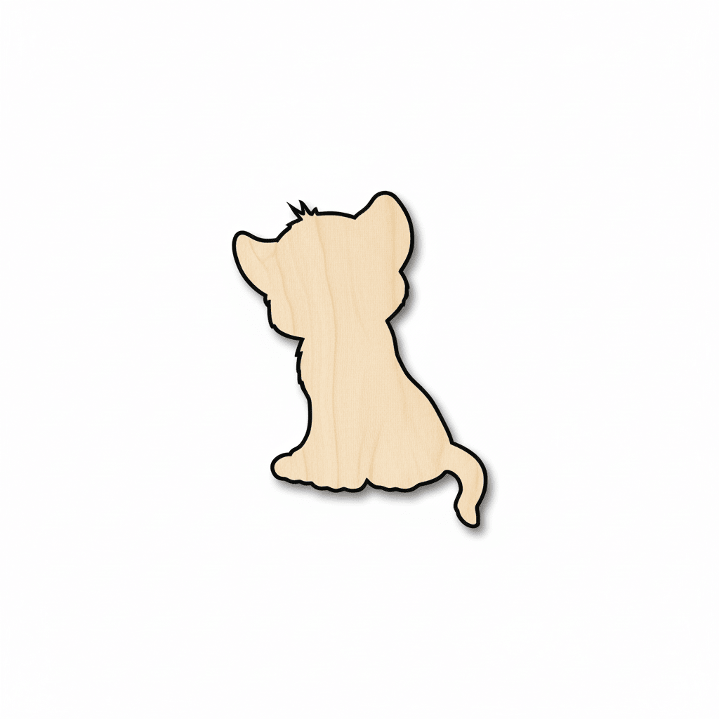 Wood Craft - Lion Cub Wooden Animal Shape | DIY Wood Projects Up to 46" Blank Door Hanger Wooden Cutout Cut Outs - Unfinished - NameSigns.com