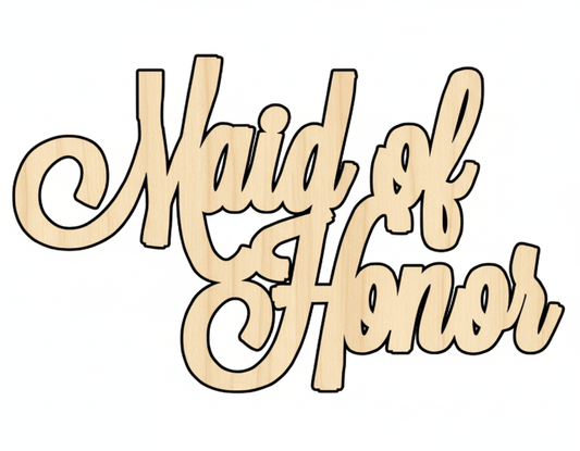 Wood Craft Maid of Honor Shape - Custom Birch Plywood Cutouts Up to 46" Blank Door Hanger Wooden Cutout Cut Outs - Unfinished - NameSigns.com