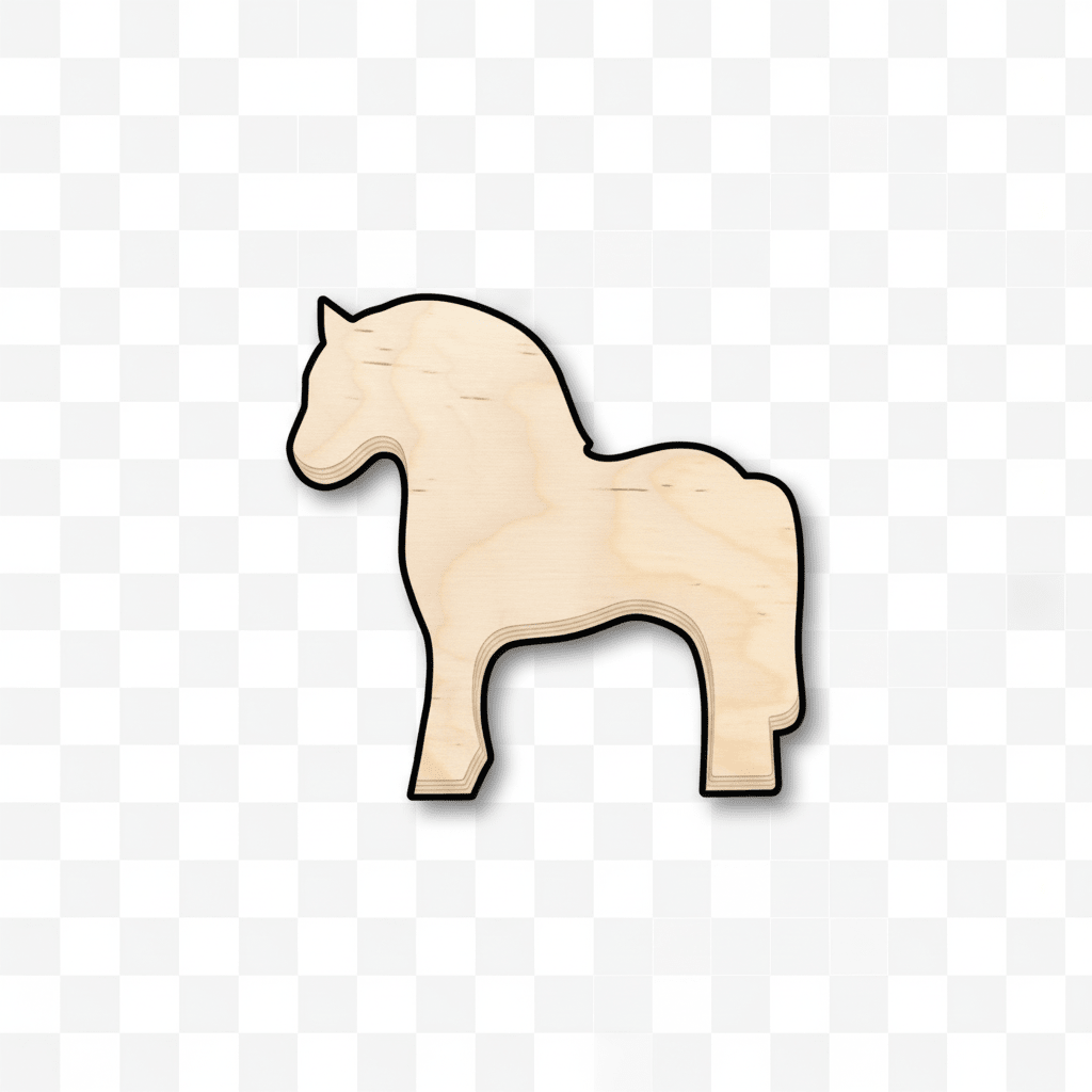 Wood Craft – Norwegian Dala Horse Baltic Birch Plywood Shapes Blank Door Hanger Wooden Cutout Cut Outs - Unfinished - NameSigns.com