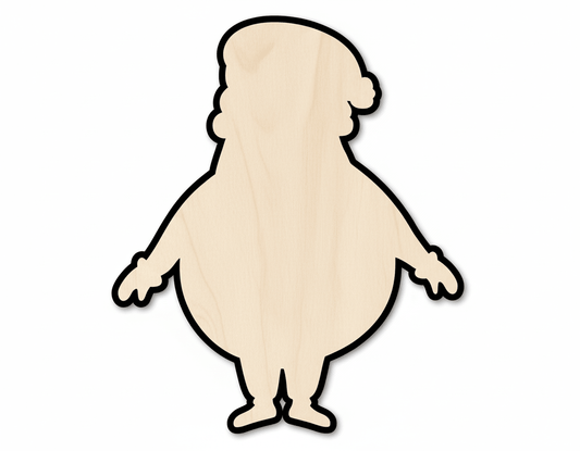 Wood Craft - Santa Wood Shape Round Cutout | Baltic Birch Plywood Base Blank Door Hanger Wooden Cutout Cut Outs - Unfinished - NameSigns.com