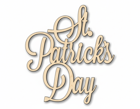 Wood Craft - St Patricks Day Word Craft Shapes Up to 46" | Handmade Decor Blank Door Hanger Wooden Cutout Cut Outs - Unfinished - NameSigns.com