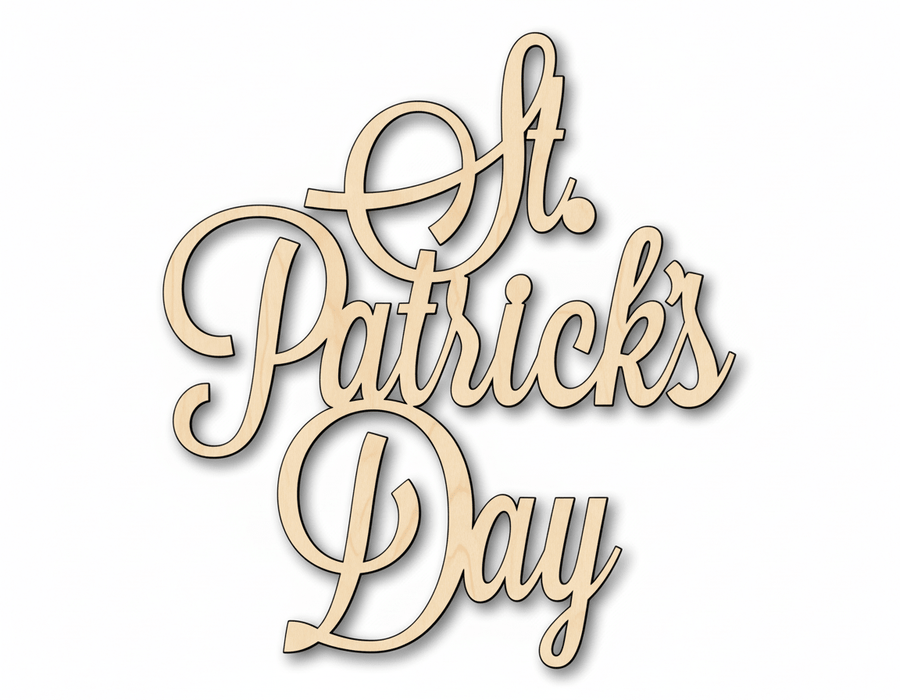Wood Craft - St Patricks Day Word Craft Shapes Up to 46" | Handmade Decor Blank Door Hanger Wooden Cutout Cut Outs - Unfinished - NameSigns.com