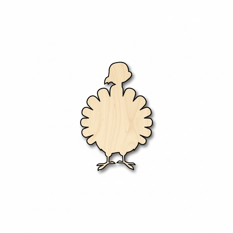 Wood Craft - Turkey Plume Shape | Baltic Birch Plywood, Laser Cut Blank Door Hanger Wooden Cutout Cut Outs - Unfinished - NameSigns.com