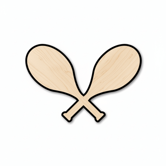 Wood Crafts – Baltic Birch Plywood Crossed Tennis Rackets Cutouts Blank Door Hanger Wooden Cutout Cut Outs - Unfinished - NameSigns.com