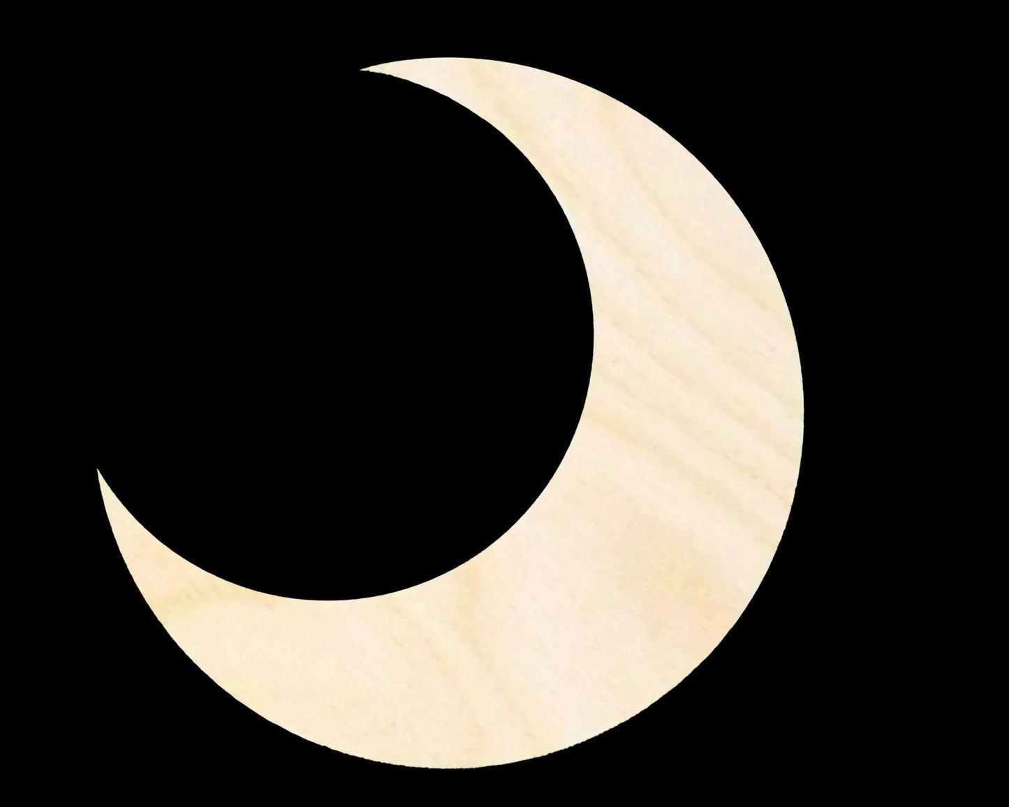 Wood Crescent Moon Shape DIY Celestial Night Sky Craft Cutout Up to 36" - NameSigns.com