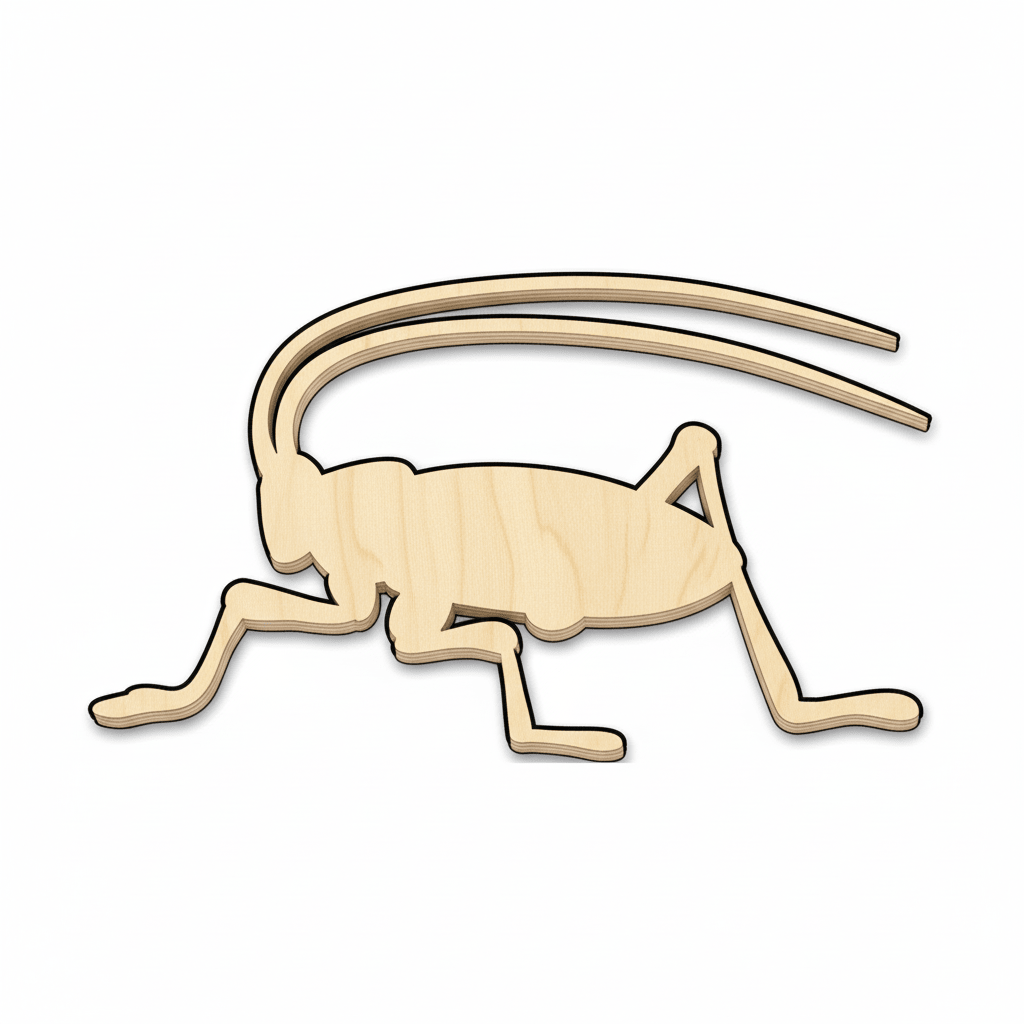 Wood Cricket – Natural Wood Cutouts | DIY Wooden Insect Craft Shapes Blank Door Hanger Wooden Cutout Cut Outs - Unfinished - NameSigns.com