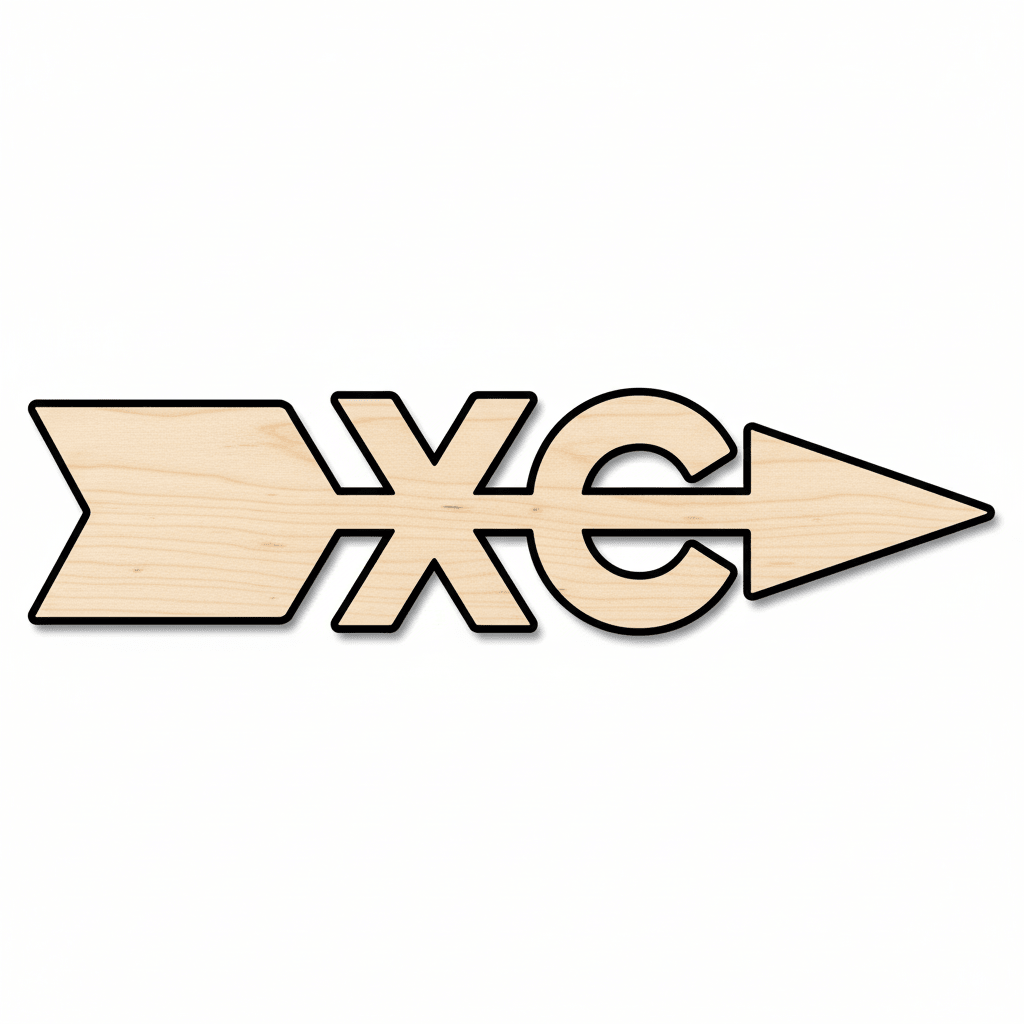 Wood Cross Country XC Shape - Craft - Blank Door Hanger Wooden Cutout Cut Outs - Unfinished - NameSigns.com