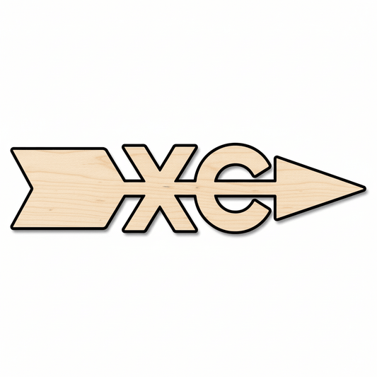 Wood Cross Country XC Shape - Craft - Blank Door Hanger Wooden Cutout Cut Outs - Unfinished - NameSigns.com