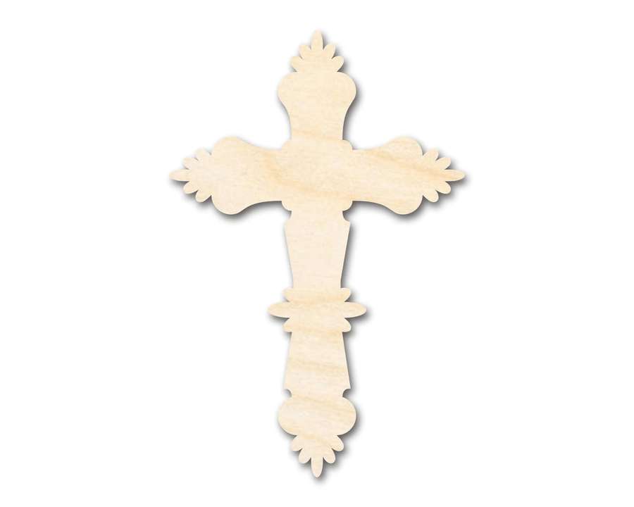 Wood Cross - DIY Wooden Cross Craft Cutout | Handmade Catholic Shape Blank Door Hanger Wooden Cutout Cut Outs - Unfinished - NameSigns.com