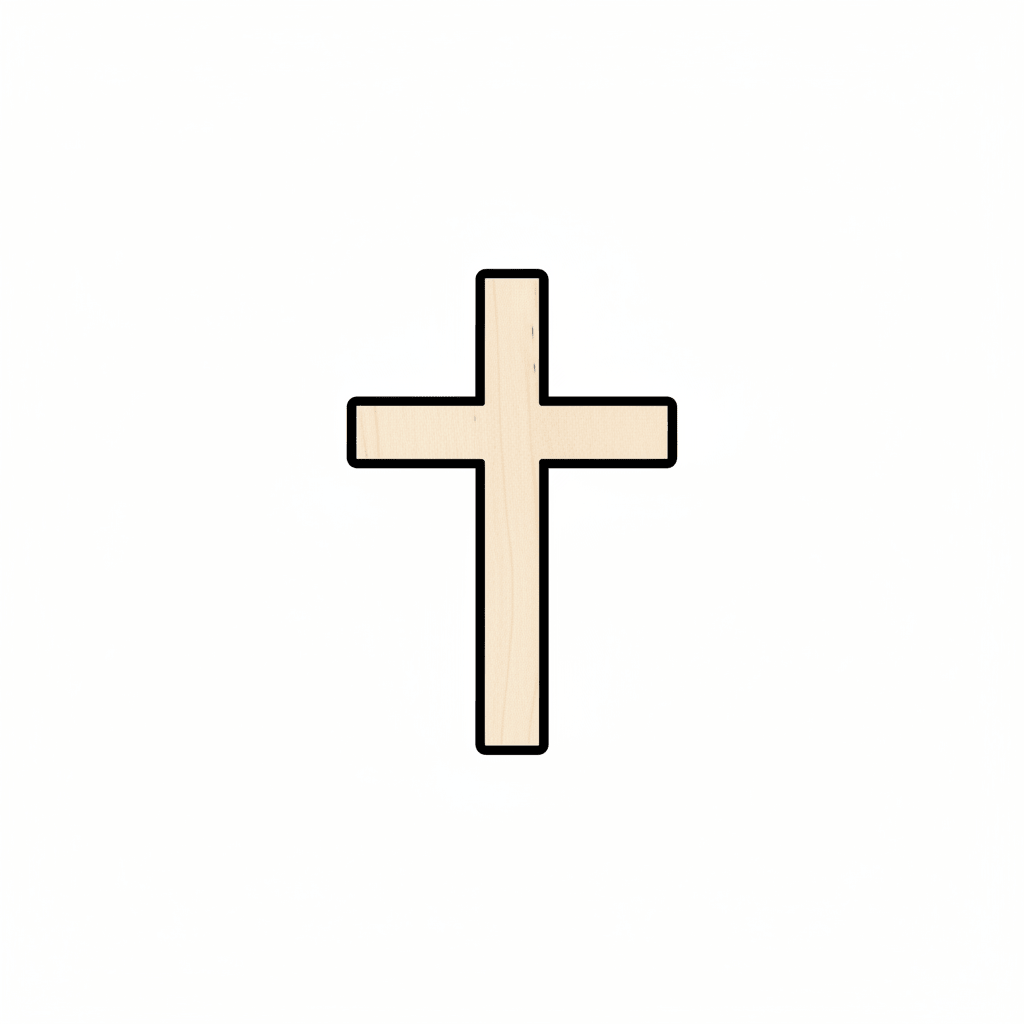 Wood Cross - Handmade Baltic Birch Plywood Craft Shape for DIY Projects Blank Door Hanger Wooden Cutout Cut Outs - Unfinished - NameSigns.com