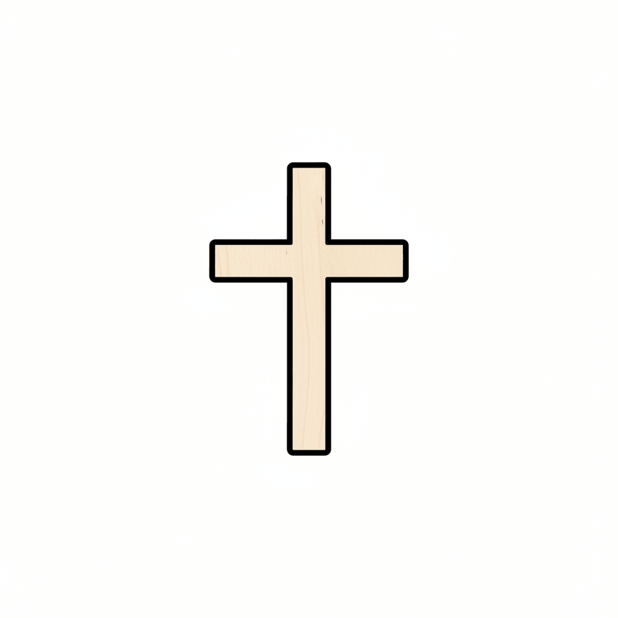 Wood Cross - Handmade Baltic Birch Plywood Craft Shape for DIY Projects Blank Door Hanger Wooden Cutout Cut Outs - Unfinished - NameSigns.com