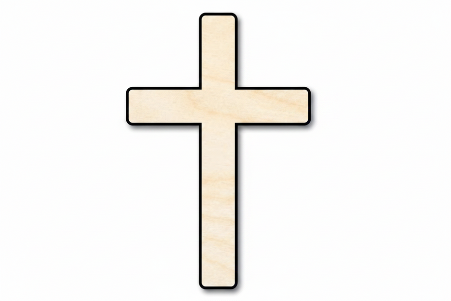 Wood Cross – Paintable Wooden Cross Shape | DIY Craft Cutout Supplies Blank Door Hanger Wooden Cutout Cut Outs - Unfinished - NameSigns.com