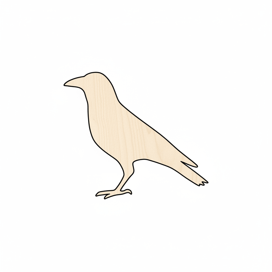 Wood Crow – DIY Wooden Bird Shape | Natural Craft Supplies Blank Door Hanger Wooden Cutout Cut Outs - Unfinished - NameSigns.com