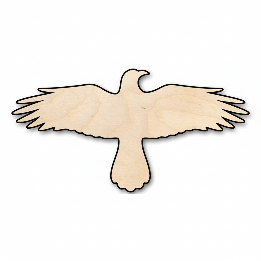 Wood Crow - Wooden Bird Shape | DIY Wildlife Craft Up to 46" Blank Door Hanger Wooden Cutout Cut Outs - Unfinished - NameSigns.com