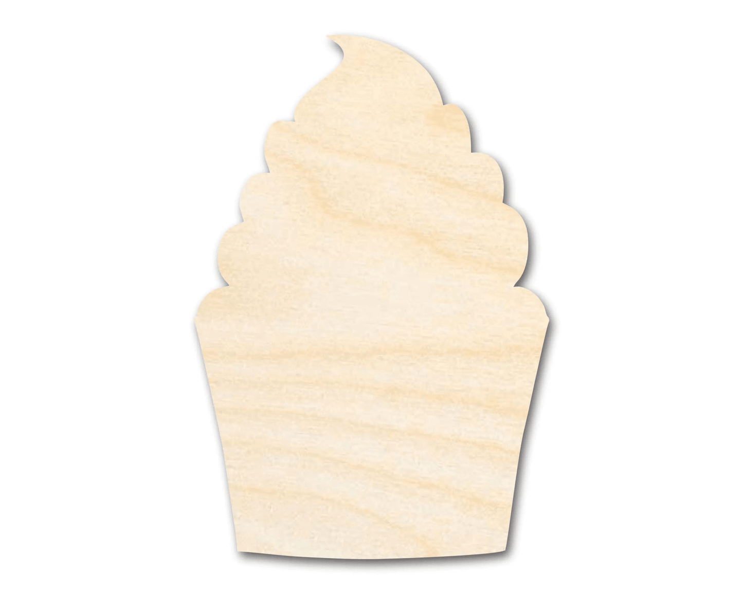Wood Cupcake | DIY Wooden Cutouts - Craft Wood Shapes & Handmade Decoration Blank Door Hanger Wooden Cutout Cut Outs - Unfinished - NameSigns.com