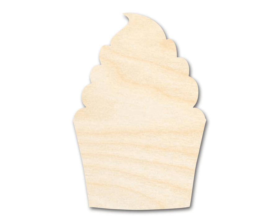 Wood Cupcake | DIY Wooden Cutouts - Craft Wood Shapes & Handmade Decoration Blank Door Hanger Wooden Cutout Cut Outs - Unfinished - NameSigns.com