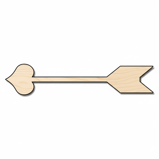 Wood Cupid Arrow – Baltic Birch Plywood Craft Shape | Valentine’s Decor Blank Door Hanger Wooden Cutout Cut Outs - Unfinished - NameSigns.com
