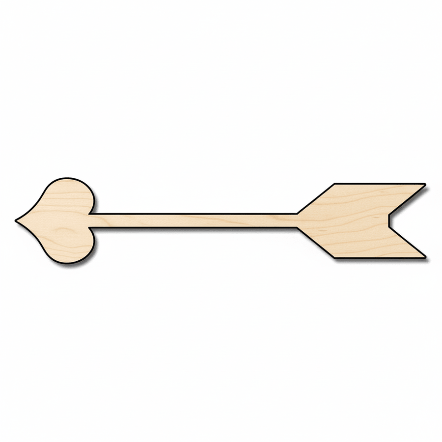 Wood Cupid Arrow – Baltic Birch Plywood Craft Shape | Valentine’s Decor Blank Door Hanger Wooden Cutout Cut Outs - Unfinished - NameSigns.com