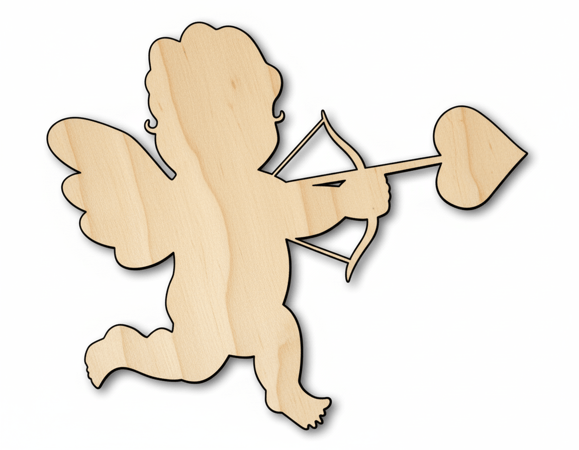 Wood Cupid - Custom Baltic Birch Wood Craft Cutouts | Paintable DIY Shapes Blank Door Hanger Wooden Cutout Cut Outs - Unfinished - NameSigns.com