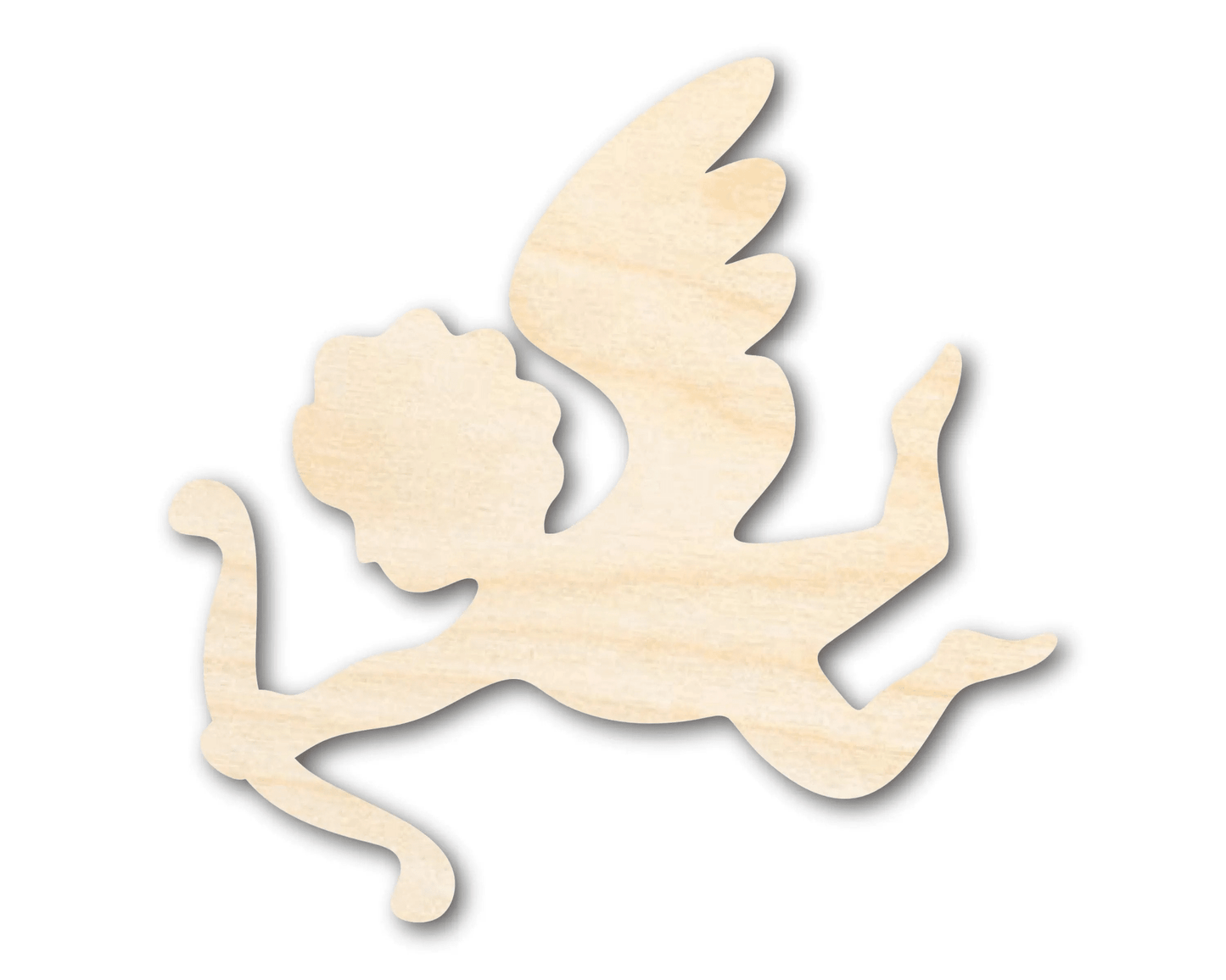 Wood Cupid – Large Laser Cut Wood Craft Cutout for DIY Projects Blank Door Hanger Wooden Cutout Cut Outs - Unfinished - NameSigns.com
