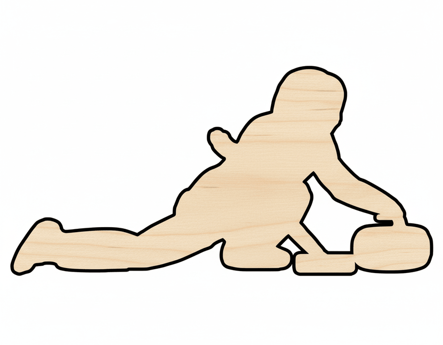 Wood Curling Woman Shape DIY Craft Cutout Blank Door Hanger Wooden Cutout Cut Outs - Unfinished - NameSigns.com