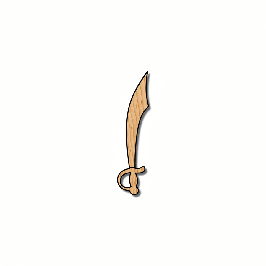 Wood Cutlass – Baltic Birch Plywood Laser Cut Wood Shape for Pirate Decor Blank Door Hanger Wooden Cutout Cut Outs - Unfinished - NameSigns.com