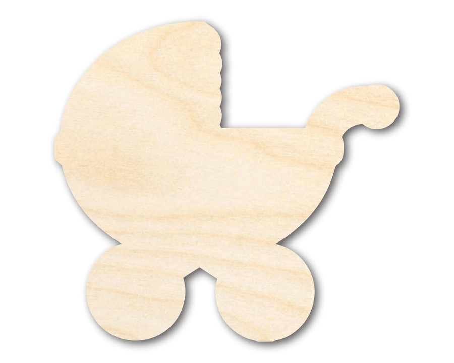 Wood Cutout Baby Stroller Shape – Custom Baltic Birch Plywood Craft Supplies Blank Door Hanger Wooden Cutout Cut Outs - Unfinished - NameSigns.com