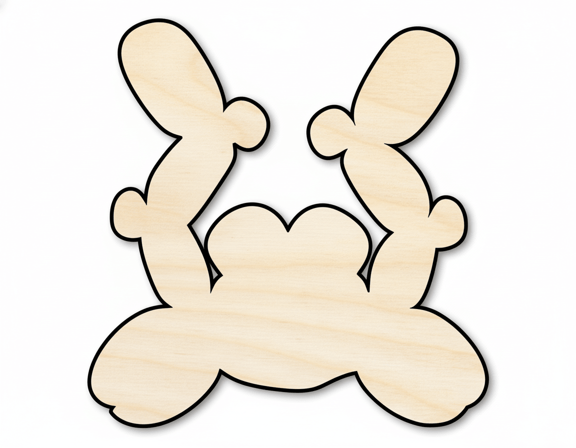 Wood Cutout – Balloon Crab Shape | Paintable Wood Craft Shapes 46" Blank Door Hanger Wooden Cutout Cut Outs - Unfinished - NameSigns.com