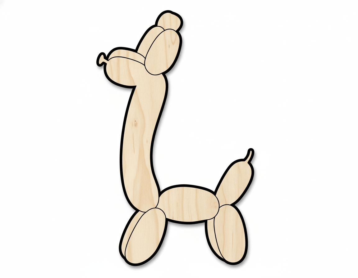 Wood Cutout – Balloon Giraffe Shape Up to 46" | Paintable Wood Craft Shapes Blank Door Hanger Wooden Cutout Cut Outs - Unfinished - NameSigns.com