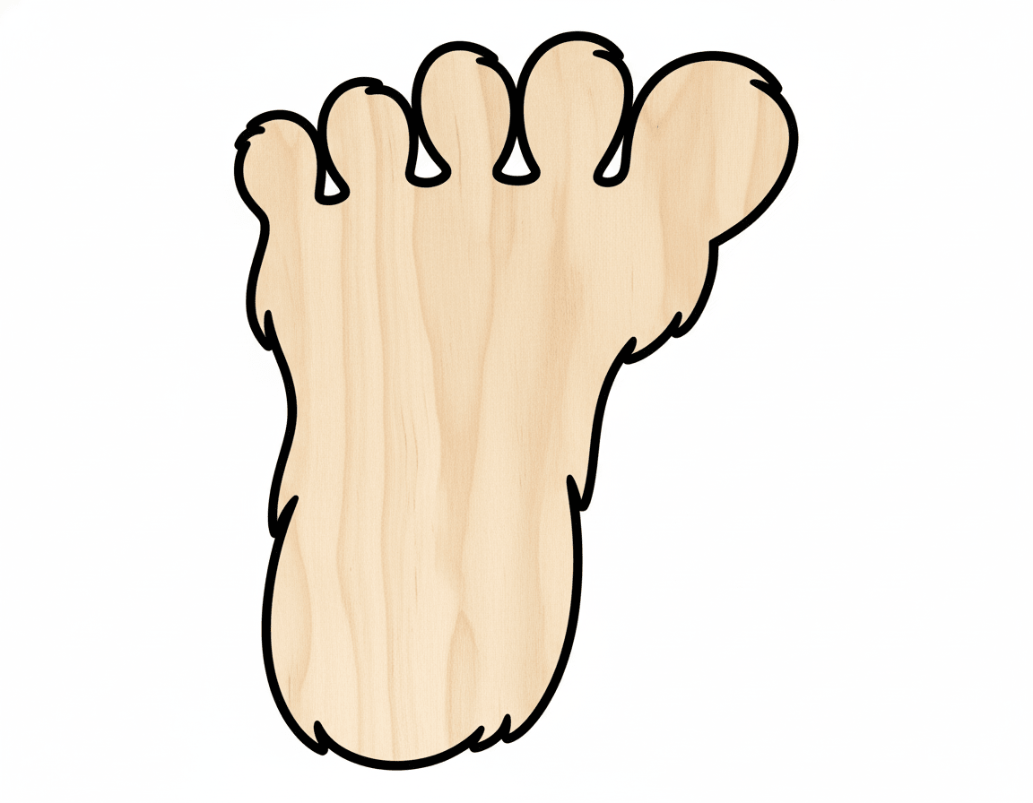 Wood Cutout – Bigfoot Wood Shape Up to 46" | DIY Craft Shapes Blank Door Hanger Wooden Cutout Cut Outs - Unfinished - NameSigns.com