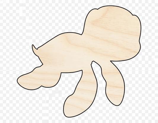 Wood Cutout – Cartoon Turtle Shape | DIY Paintable Wood Craft Shapes Blank Door Hanger Wooden Cutout Cut Outs - Unfinished - NameSigns.com