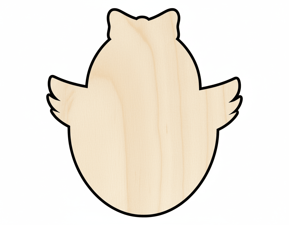Wood Cutout – Chicky Shaped Birch Wood Craft Shapes for DIY Projects Blank Door Hanger Wooden Cutout Cut Outs - Unfinished - NameSigns.com